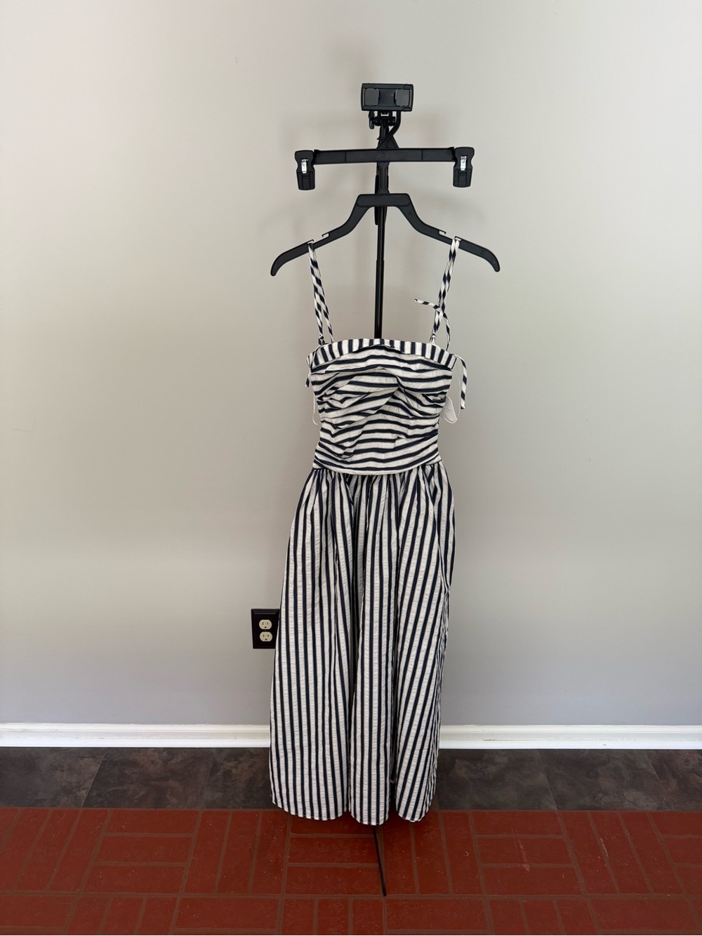 Altar'd State Navy and White Striped Maxi Dress - Picture 6 of 8